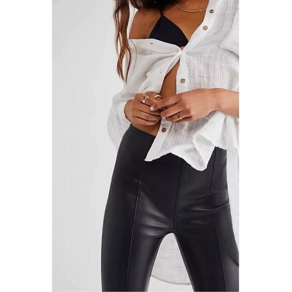 Free People We The Free Spitfire Stacked Faux Leather Skinny Pants - Picture 3 of 9